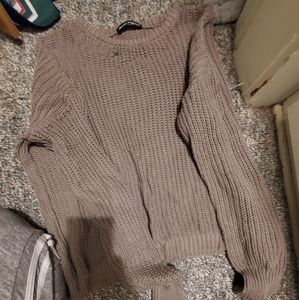Cropped long sleeve sweater